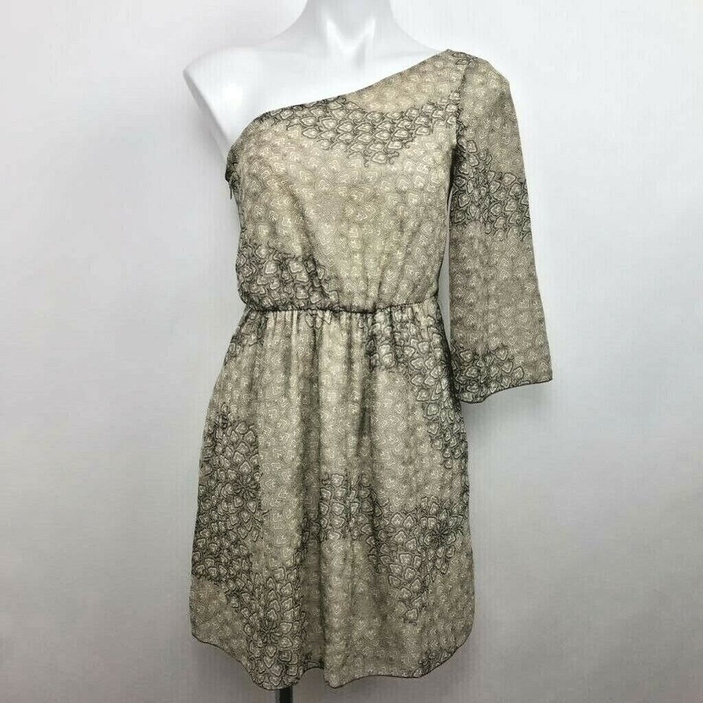 Guess Dress Moroccan Print One Shoulder Party Sz S